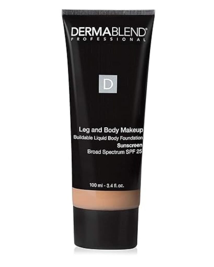 Dermablend Leg and Body Makeup tube – buildable liquid body foundation with SPF 25 for tattoo coverup
