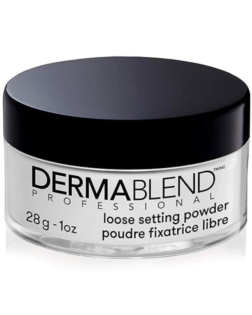 Dermablend Loose Setting Powder – translucent face and body setting powder for long-lasting tattoo coverup