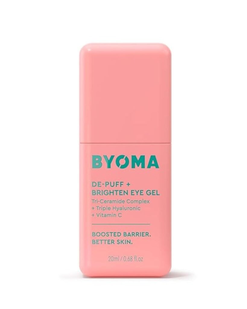 Top rated eye cream from TikTok – BYOMA De-Puff + Brighten Eye Gel with ceramides and Vitamin C

