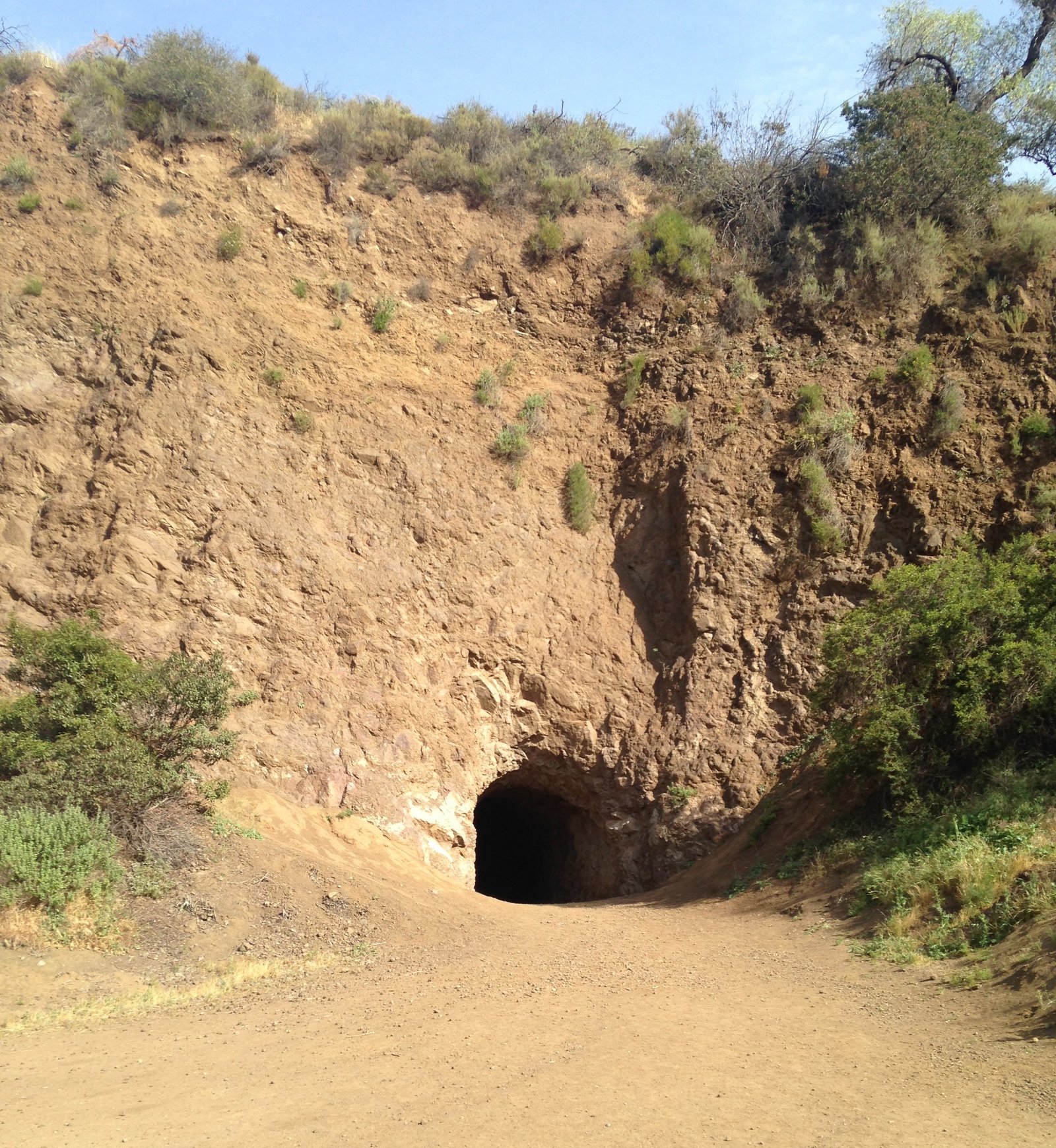 Entrance of Bronson Cave Los Angeles in Griffith Park, popular Hollywood filming location.