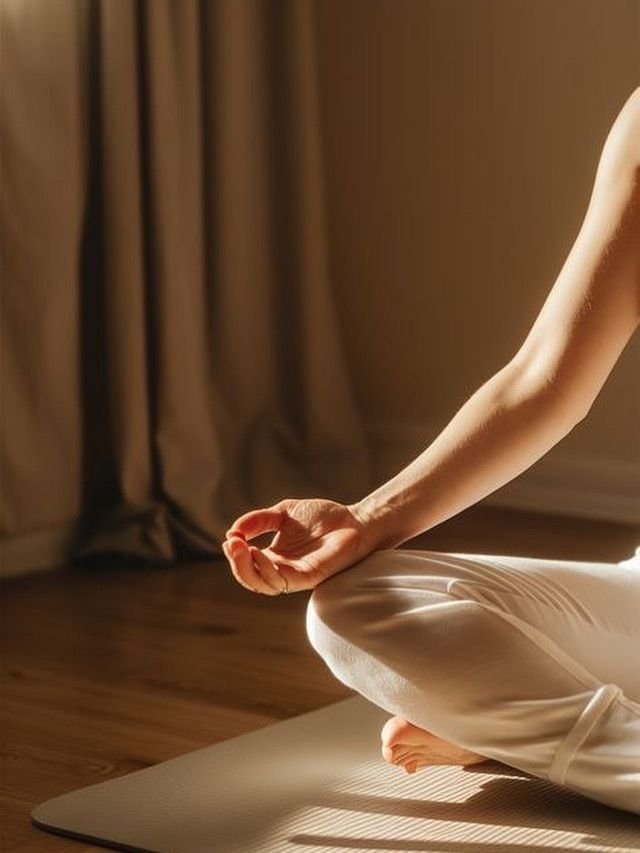 Close-up of peaceful meditation during a Palm Springs spa and wellness session