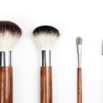 brown and silver makeup brush set