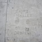 Footprints and signatures of comedy duo Leroy and Skillet in cement at the Redd Foxx Walk of Fame, West Hollywood
