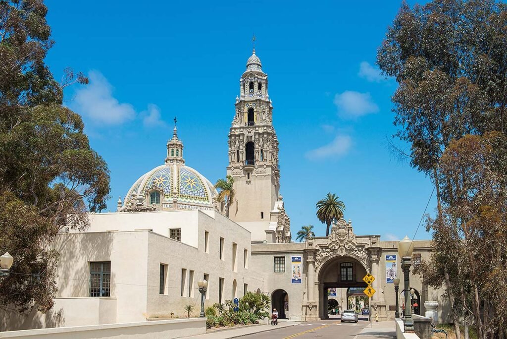 Iconic California Tower view at the San Diego Museum of Us