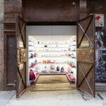 Entrance to Mmuseumm in New York, located inside a former freight elevator in a narrow Chinatown alley.