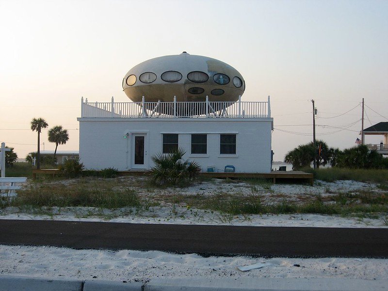 Futuro House UFO-style building similar to Odyssey 2001 Tampa spaceship nightclub