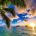Panoramic view of Waikiki Beach and Diamond Head on Oʻahu, Hawaii.